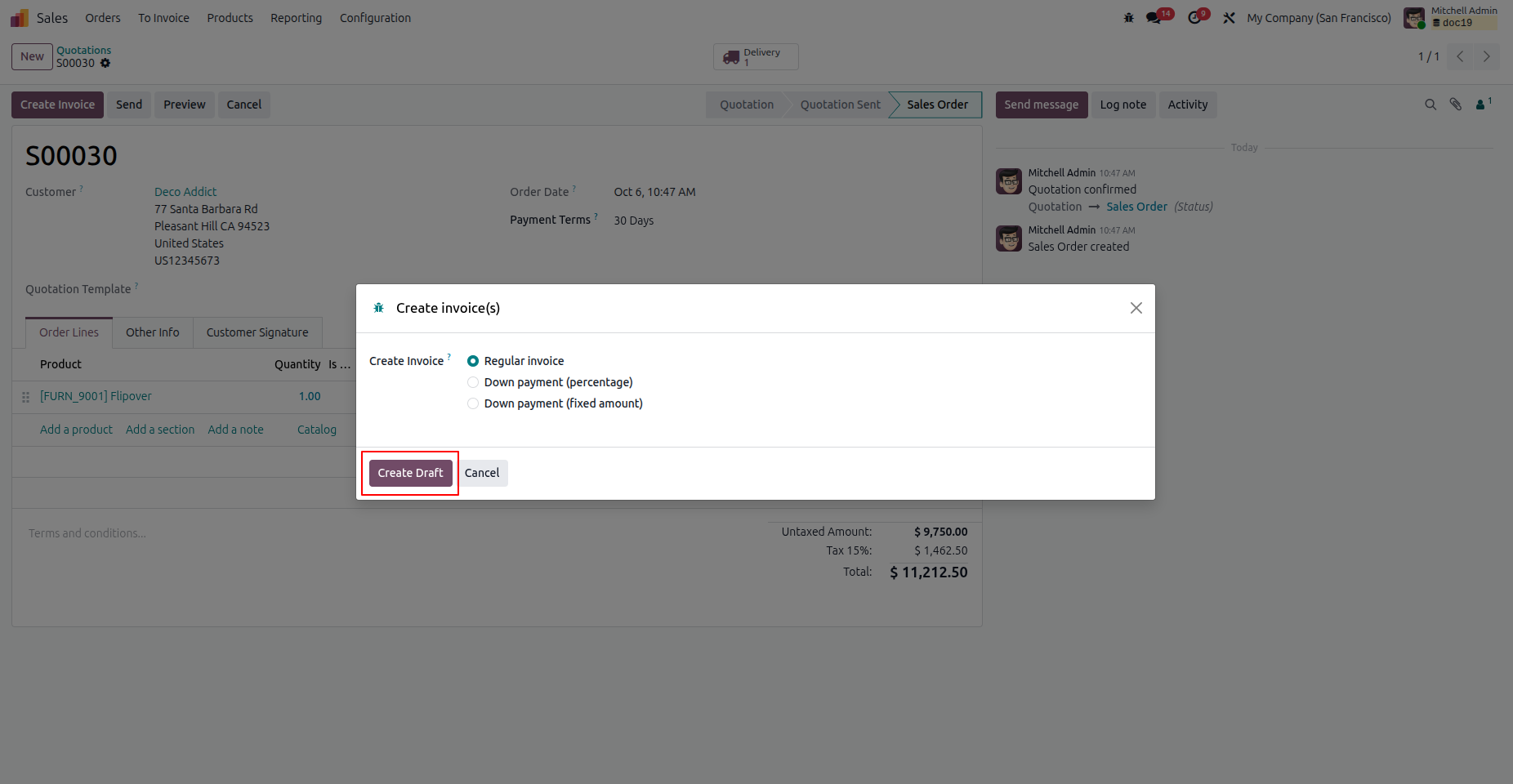 Draft Invoice