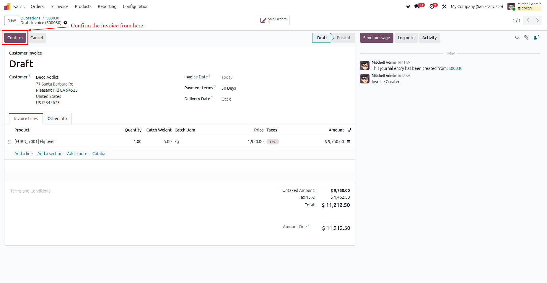 Confirm Invoice