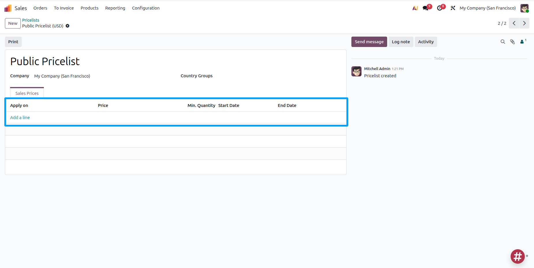 Price Rules Configuration