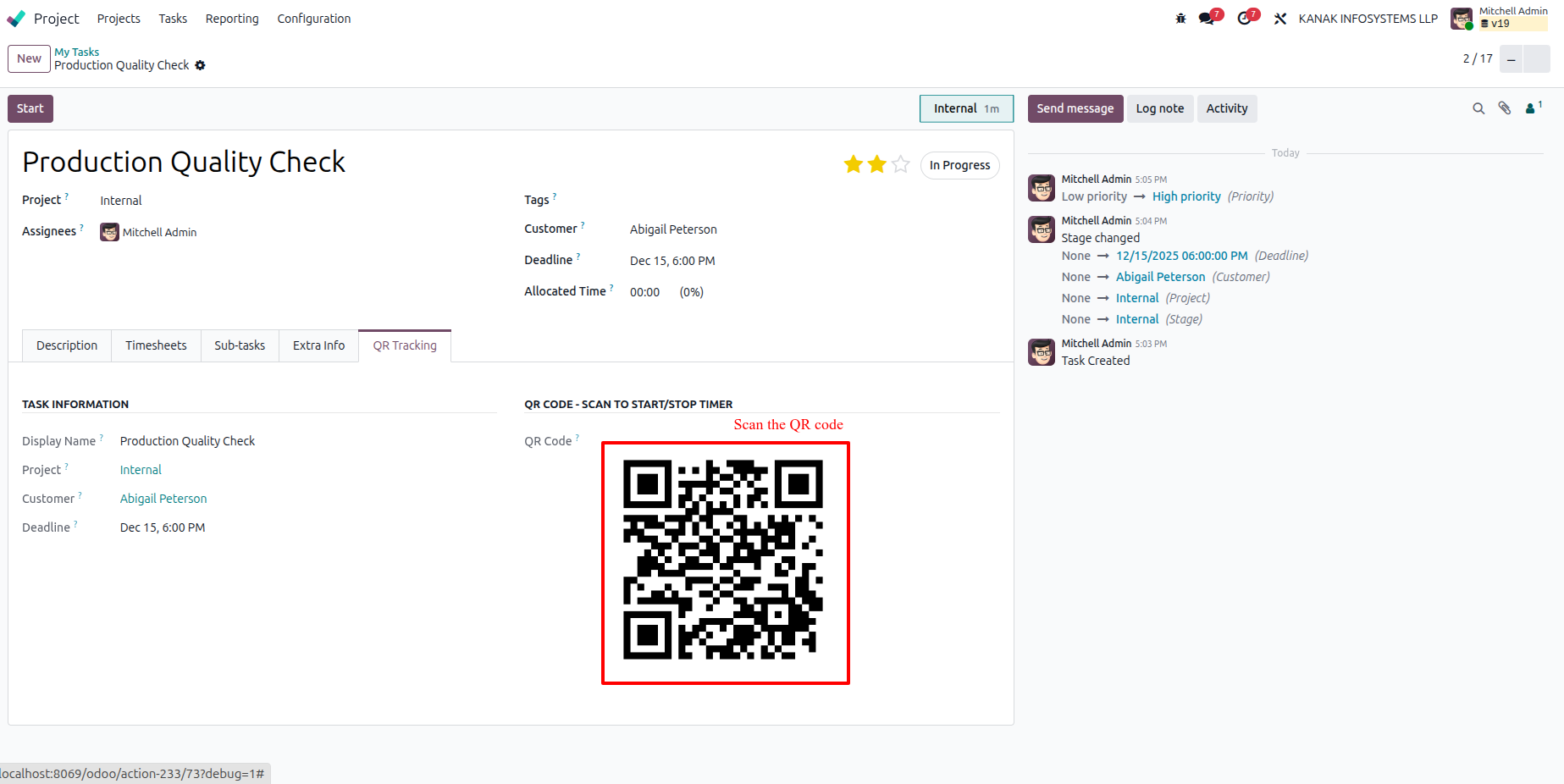 QR Task Timer