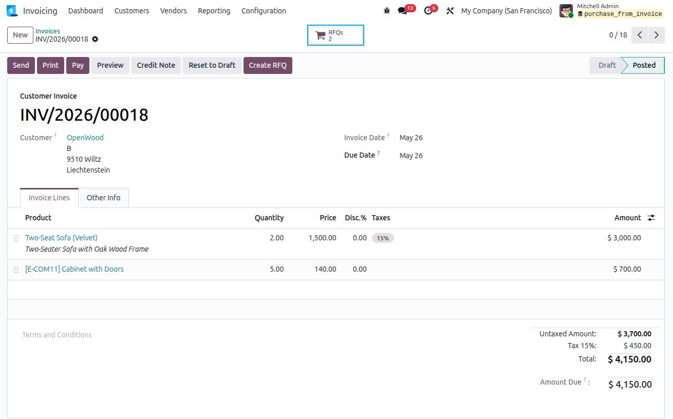 Purchase From Invoice