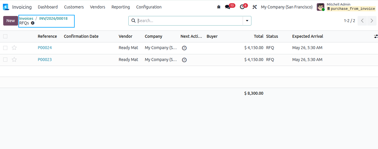 Purchase From Invoice