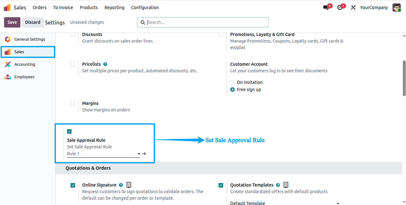 Sale Approval Rules