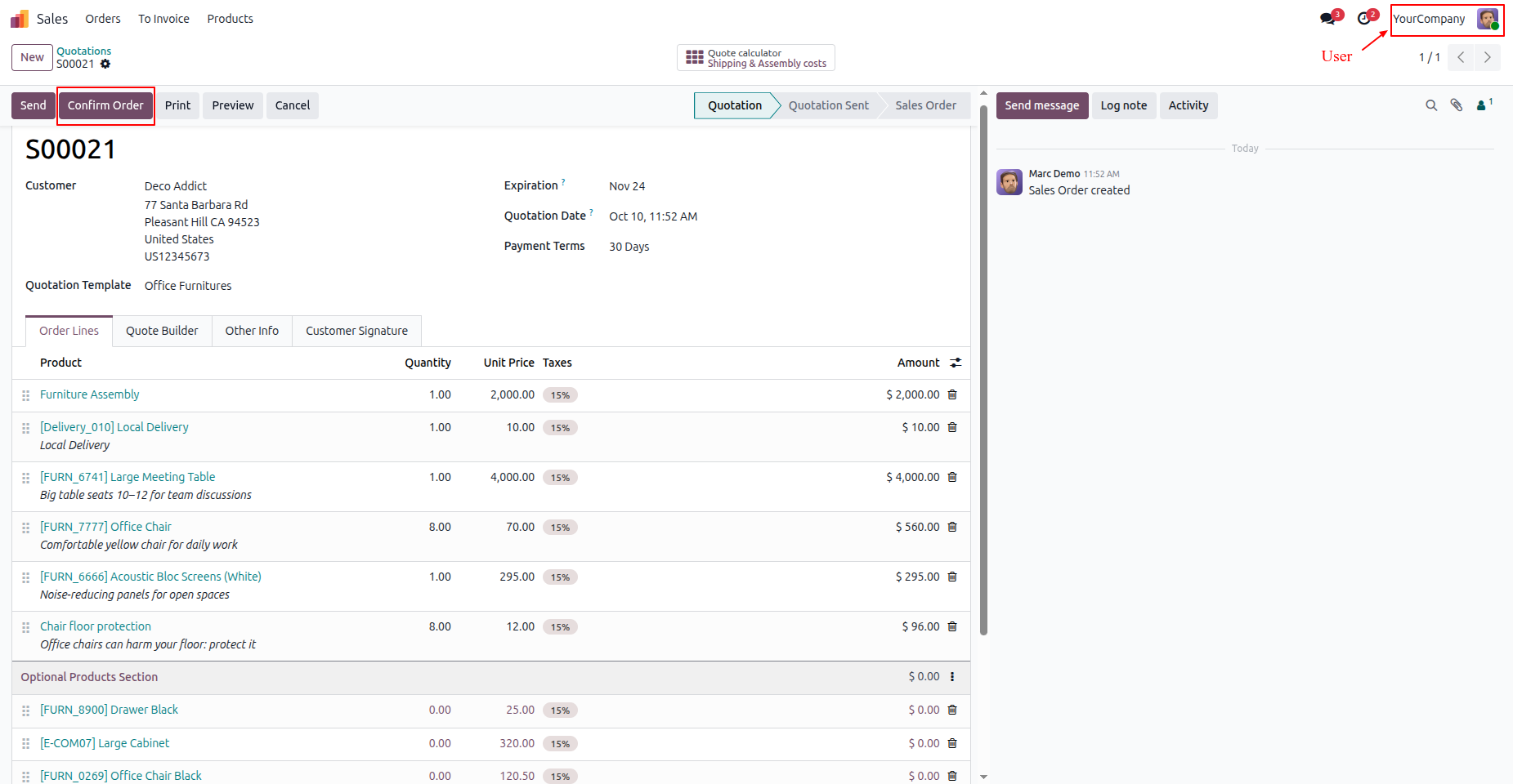 Create and Confirm Sale Order