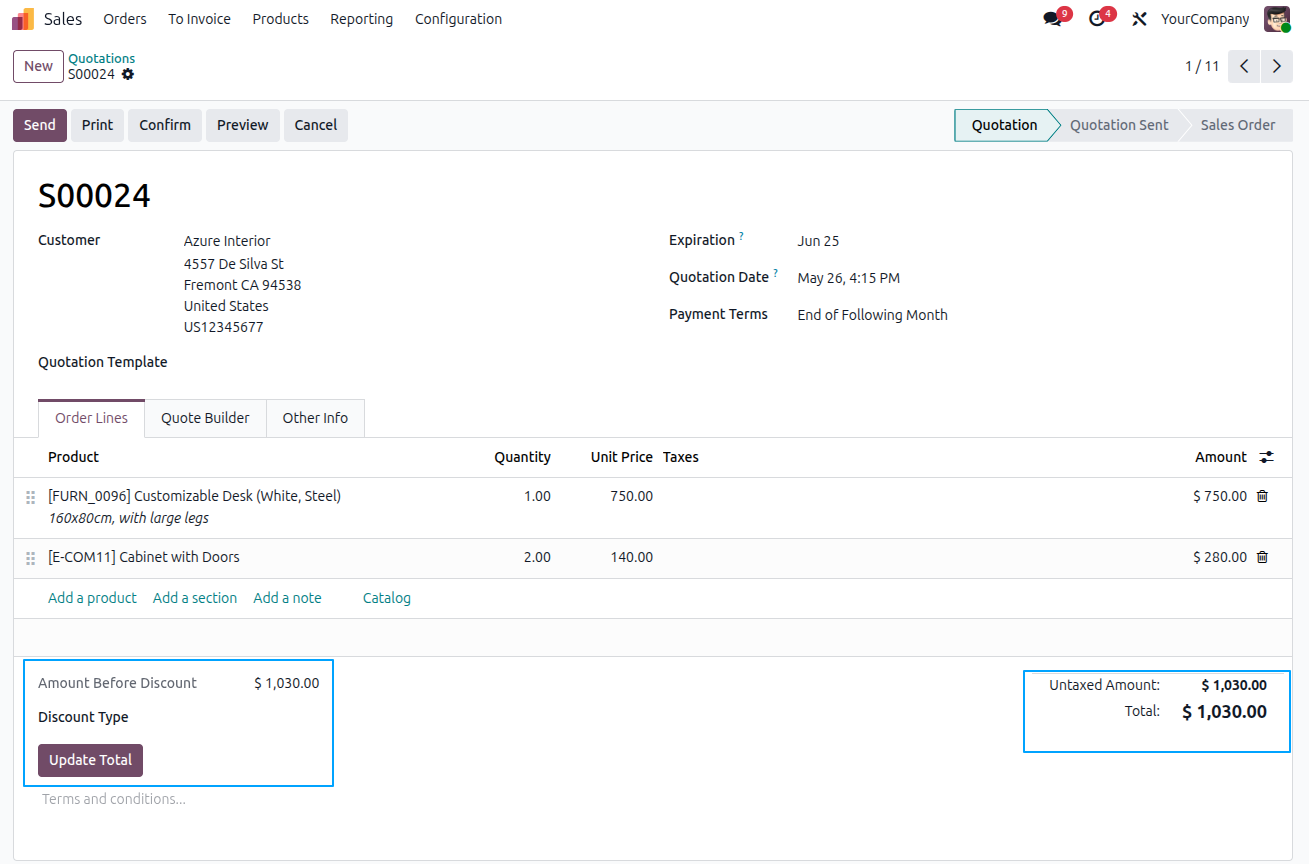 Global Discount On Sale Orders and Invoices