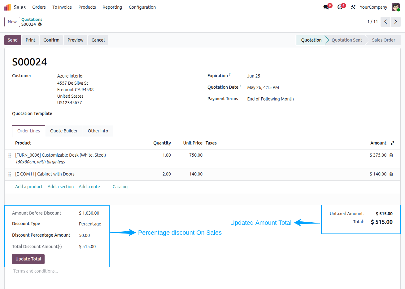 Global Discount On Sale Orders and Invoices