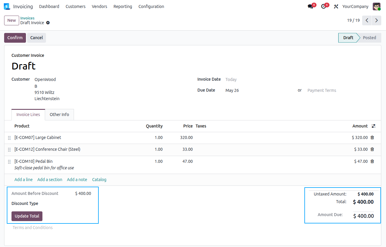 Global Discount On Sale Orders and Invoices