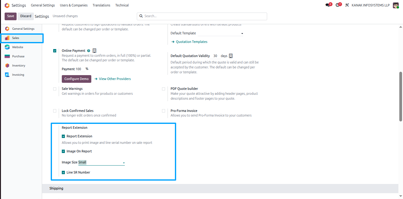 Sale Report Extension