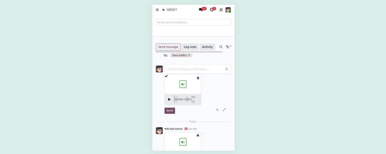 Send Voice Message