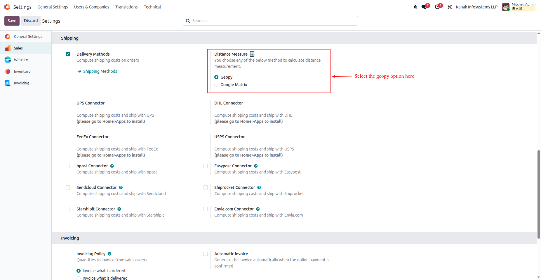 Shipping Distance Configuration