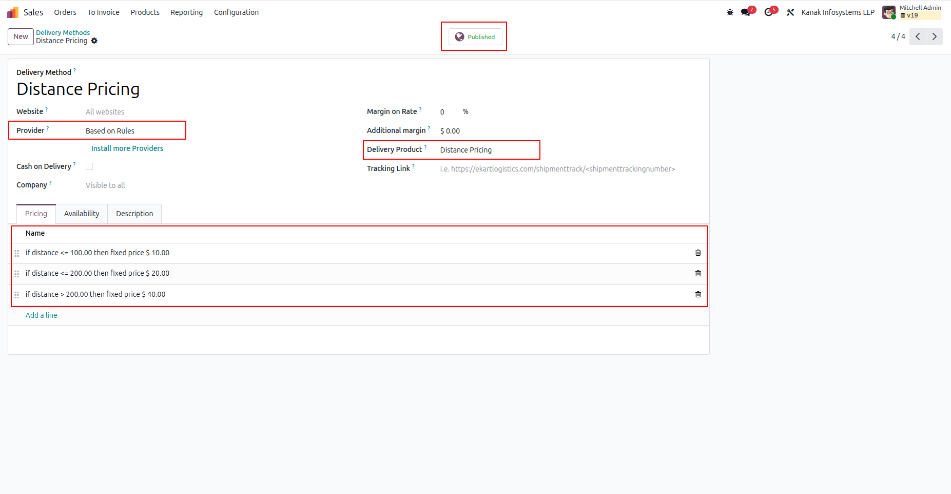 Delivery Method Configuration