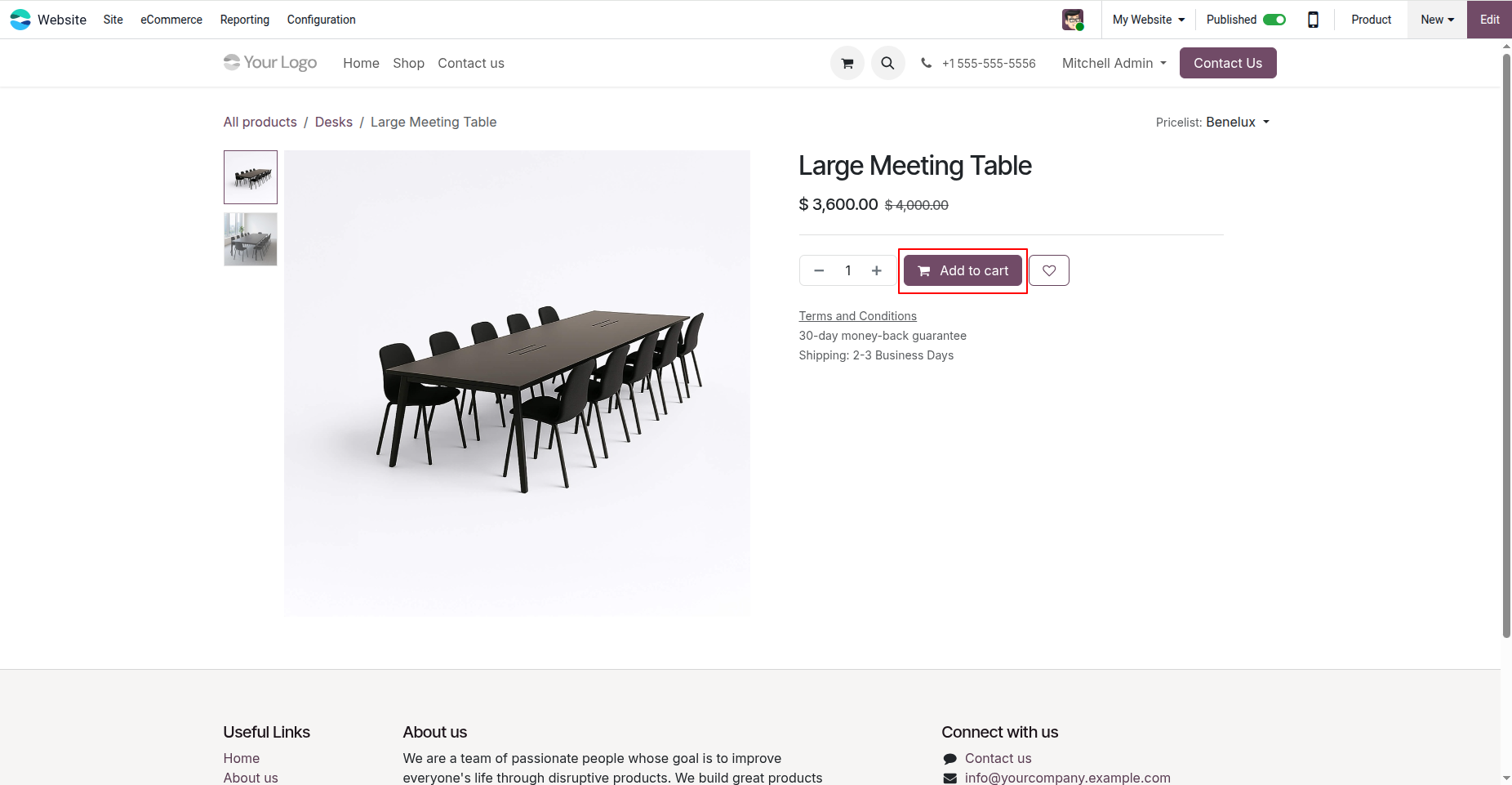 Website Product Add to Cart