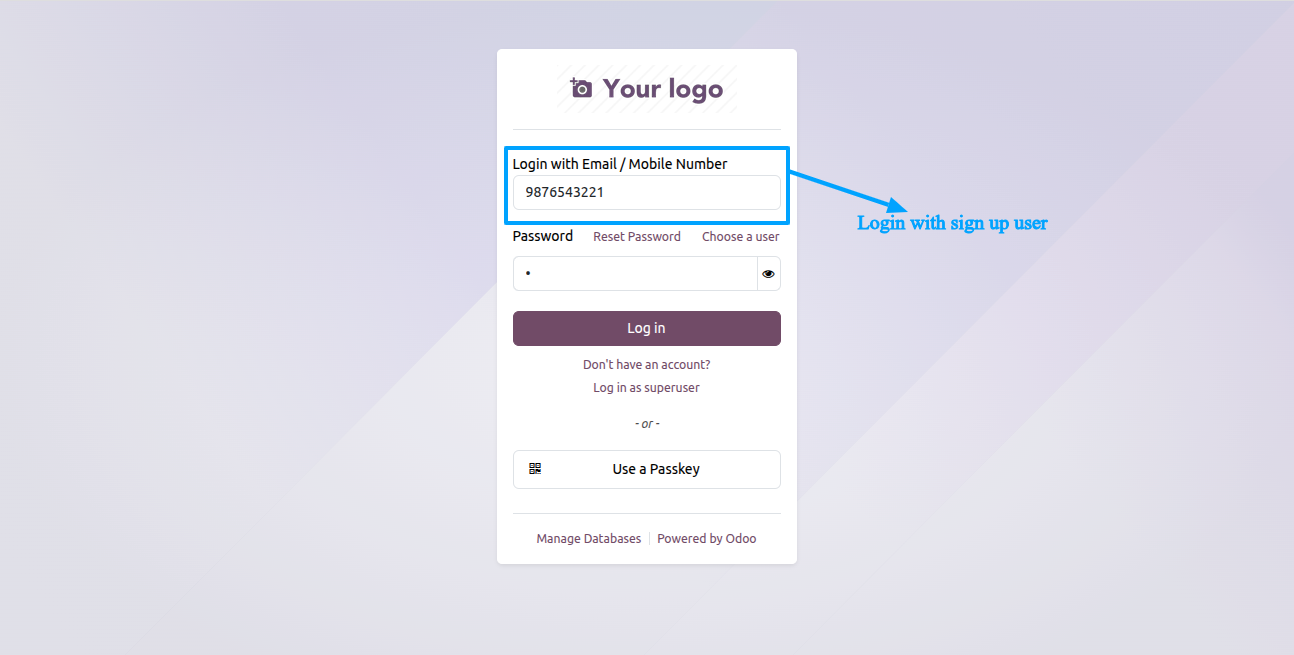 Signup Login by Mobile