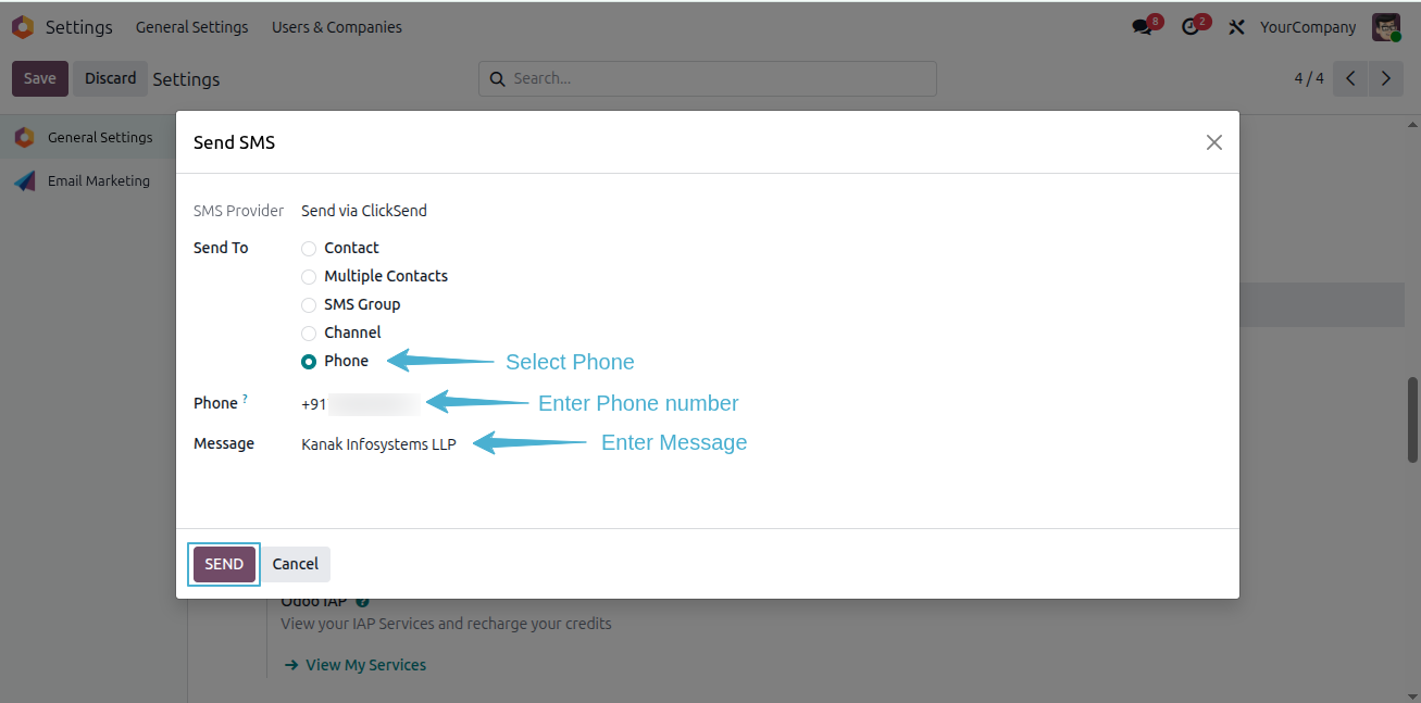 ClickSend SMS Gateway