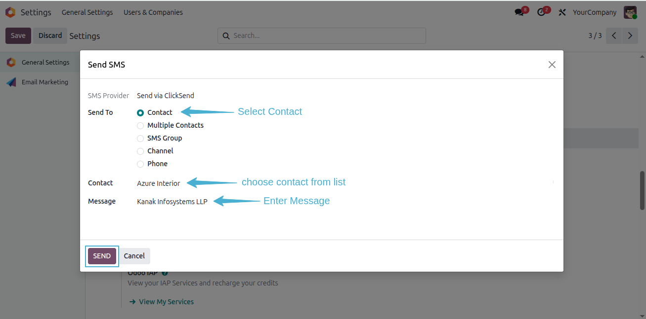 ClickSend SMS Gateway