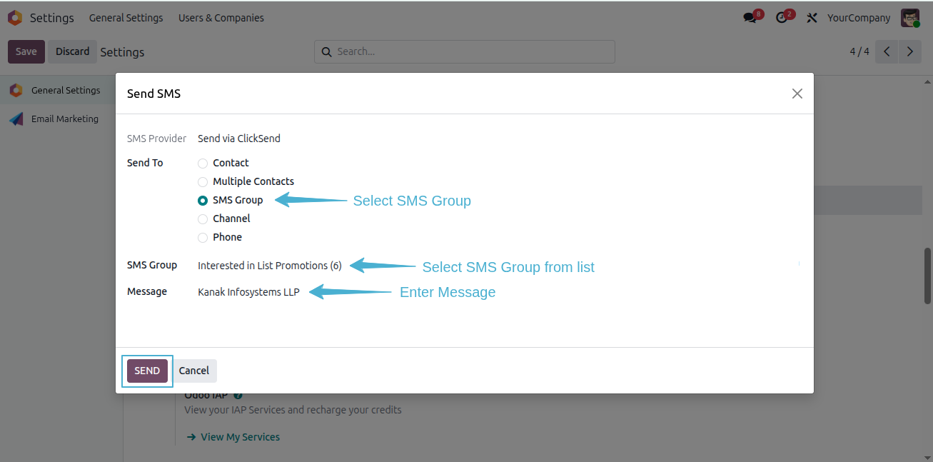 ClickSend SMS Gateway