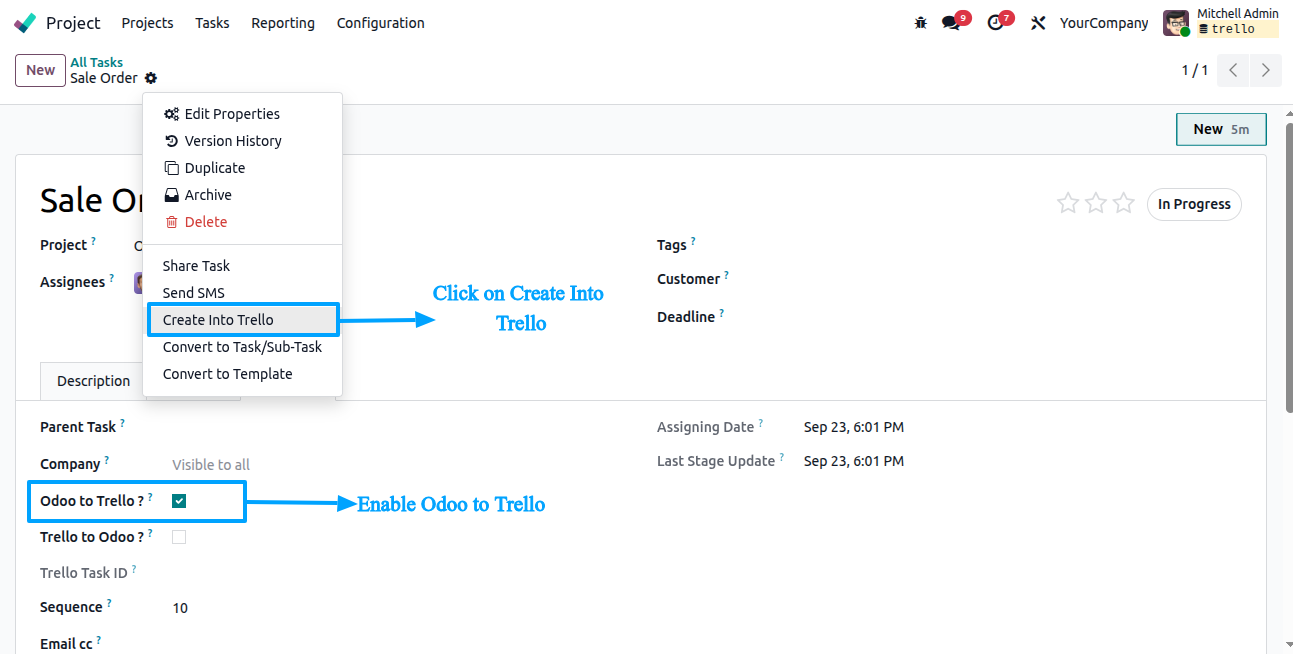Odoo-Trello Connector