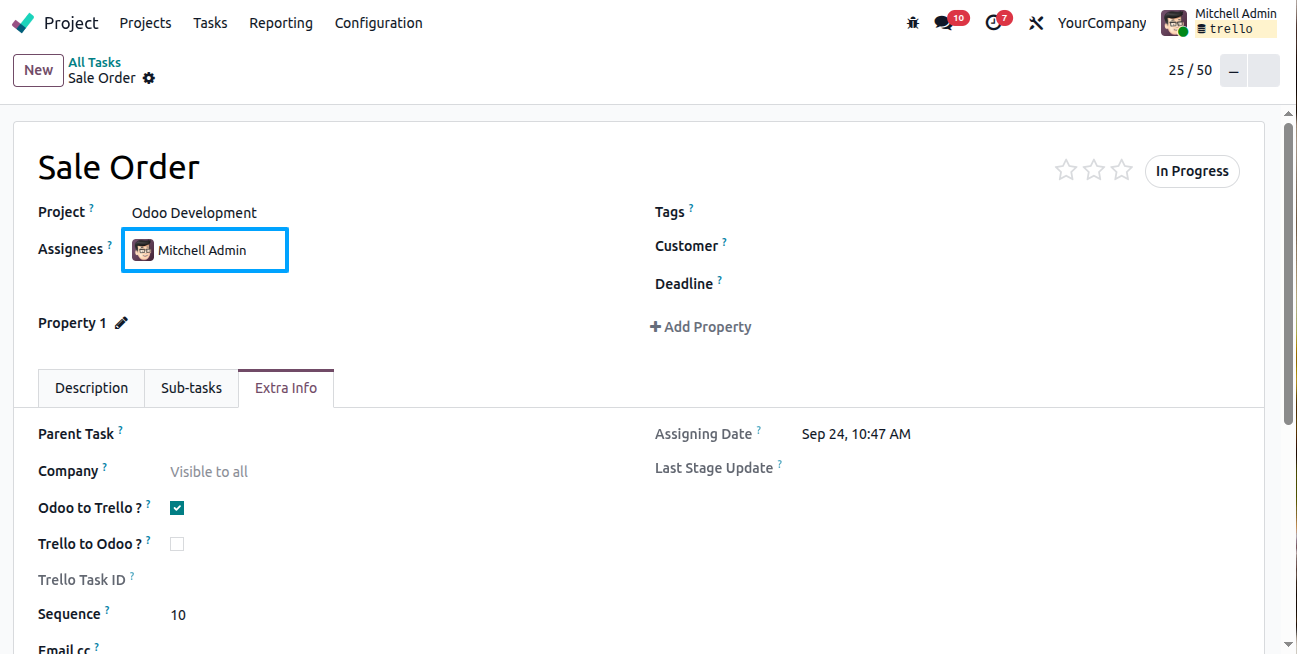 Odoo-Trello Connector