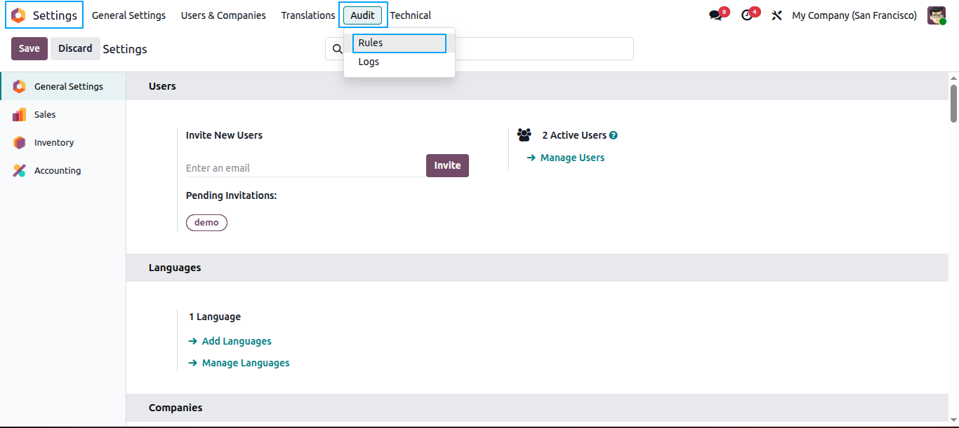 User Recent Log