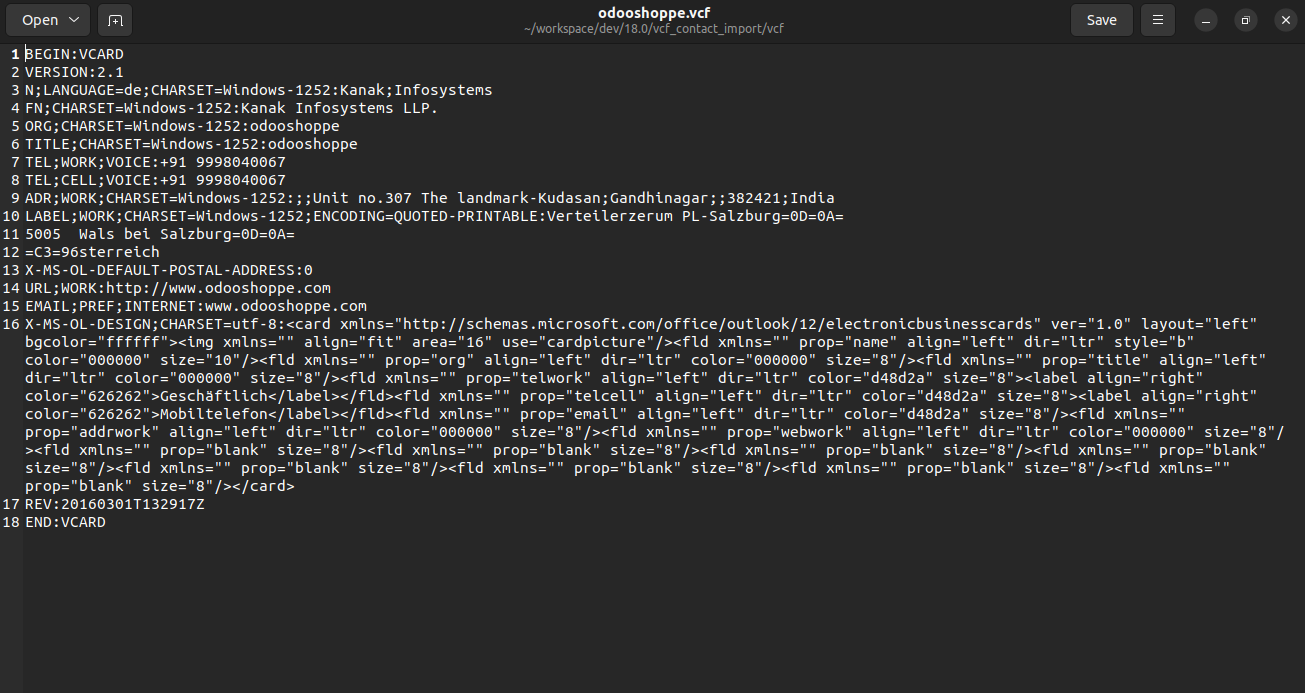 VCF Contact