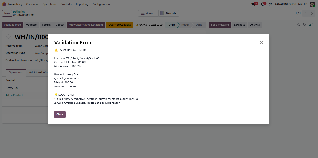 Validation Error Capacity Exceeded