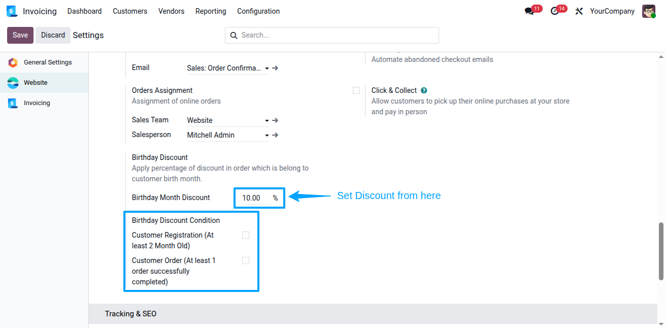 Website Birthday Discount