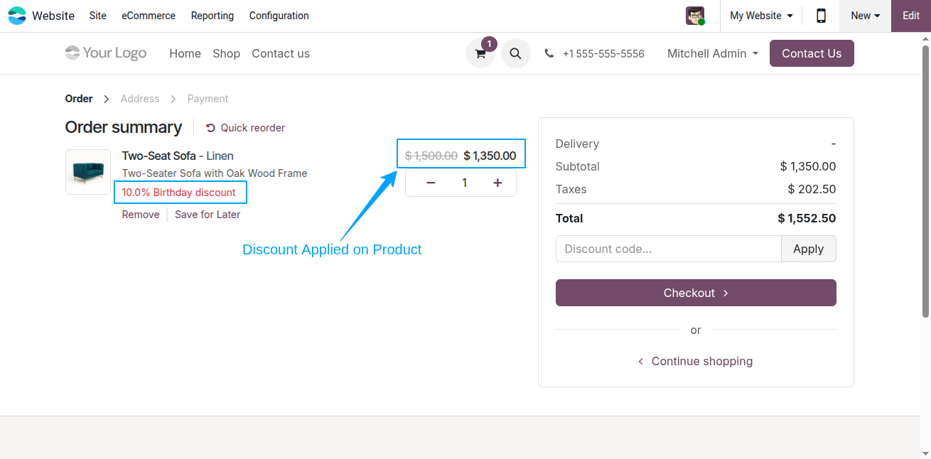 Website Birthday Discount