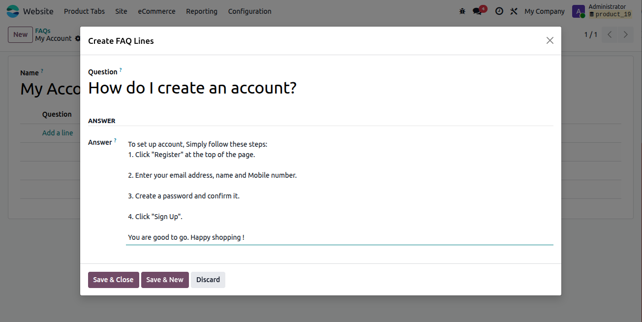Website FAQ
