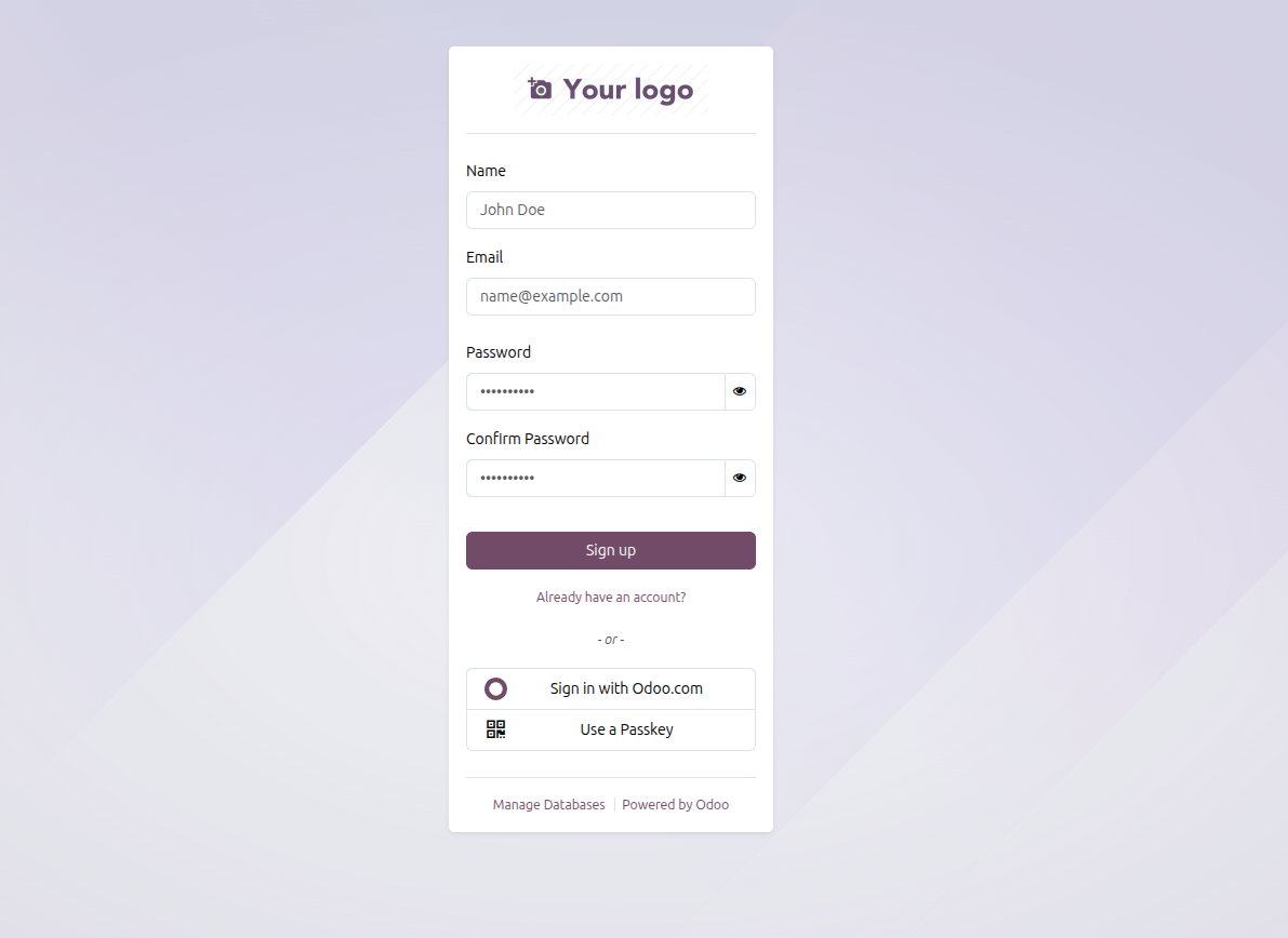 Signup Page