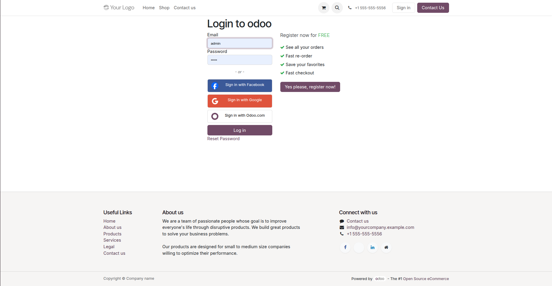 Login Page After