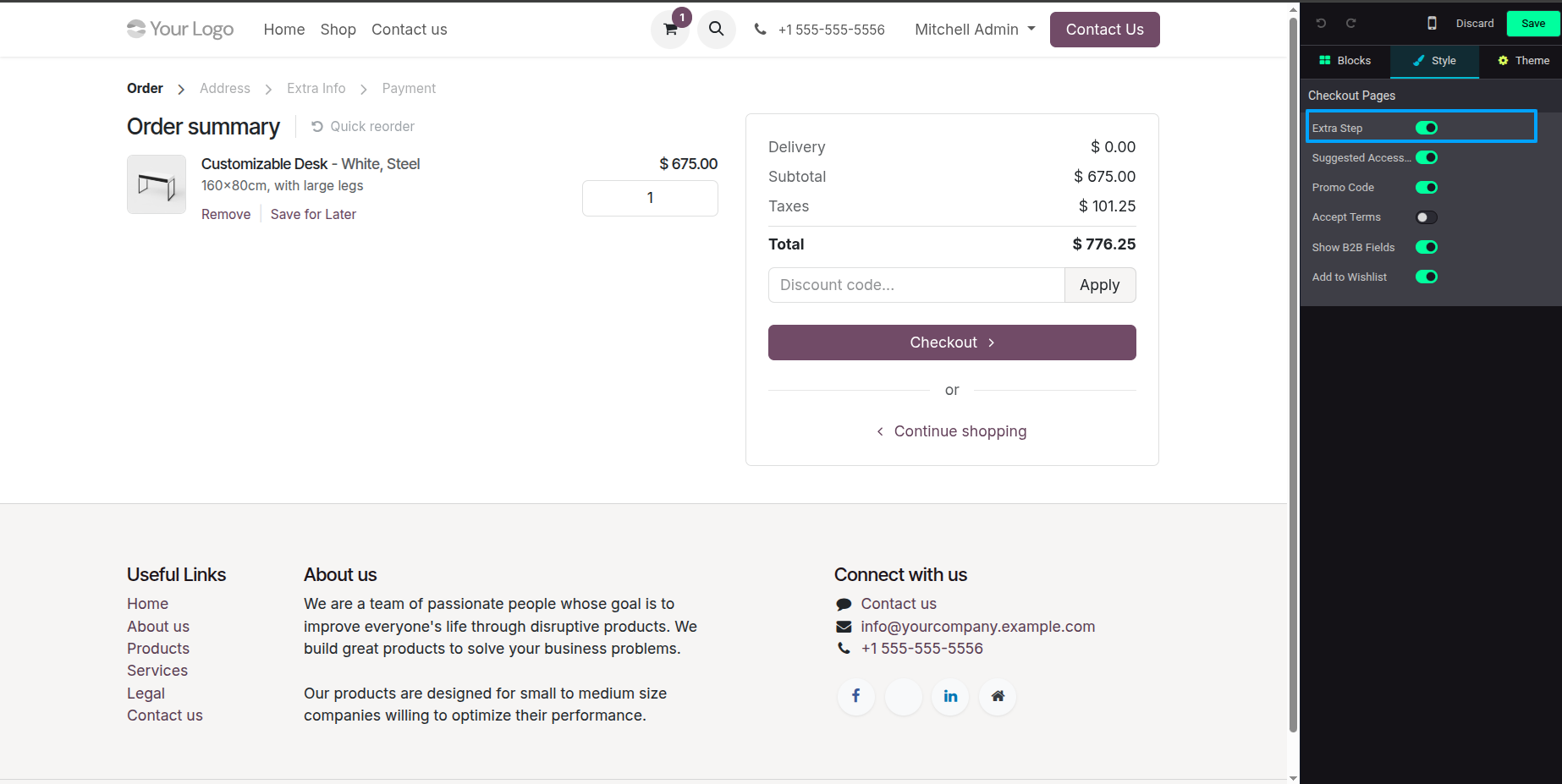 Website One Page Checkout