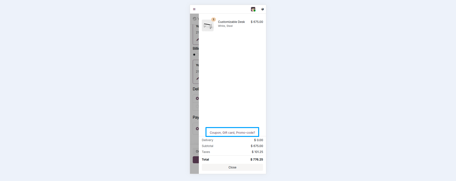 Website One Page Checkout