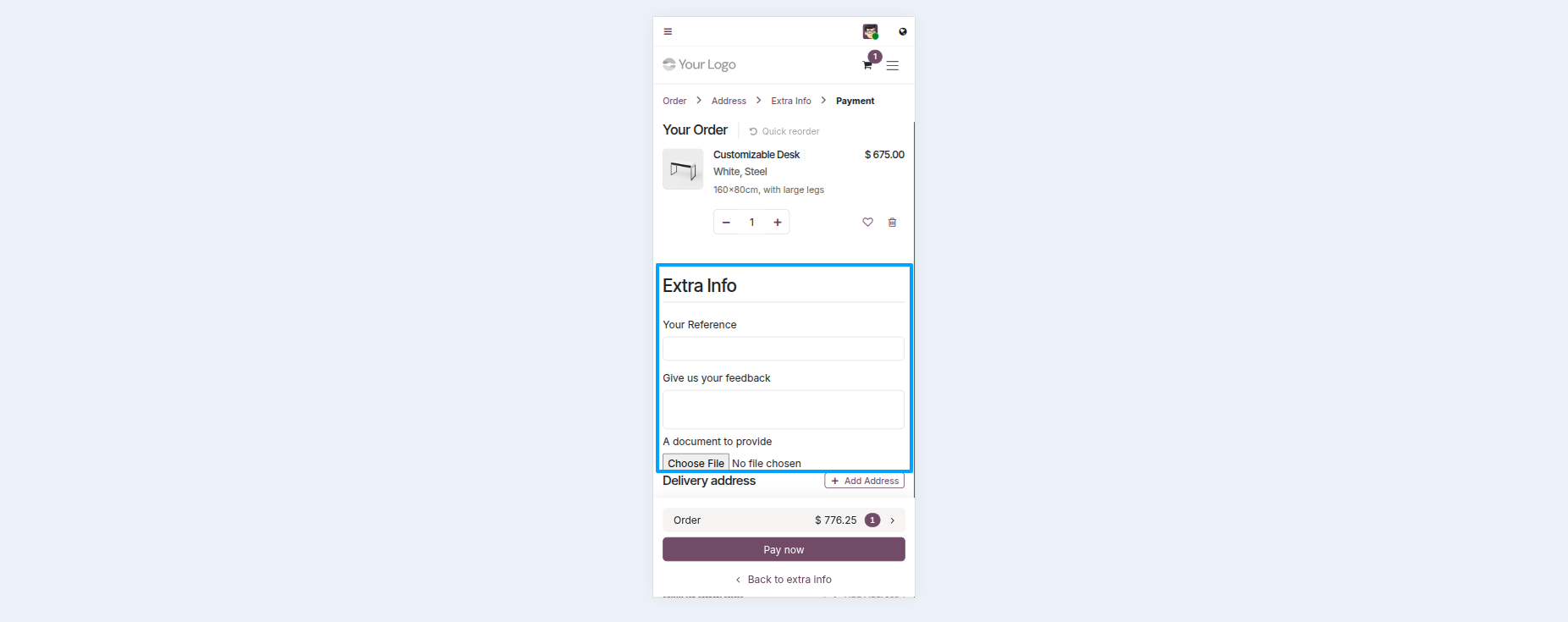 Website One Page Checkout
