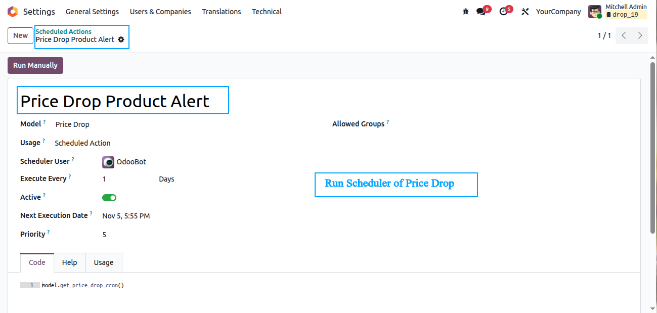 Website Product Price Drop Alert