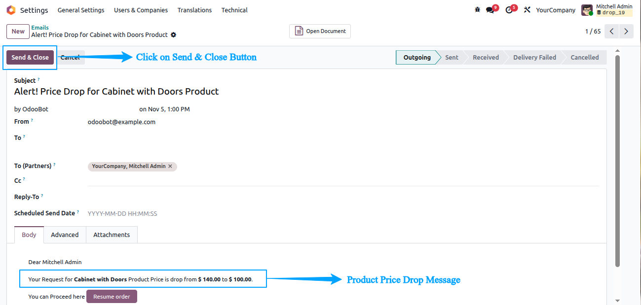 Website Product Price Drop Alert
