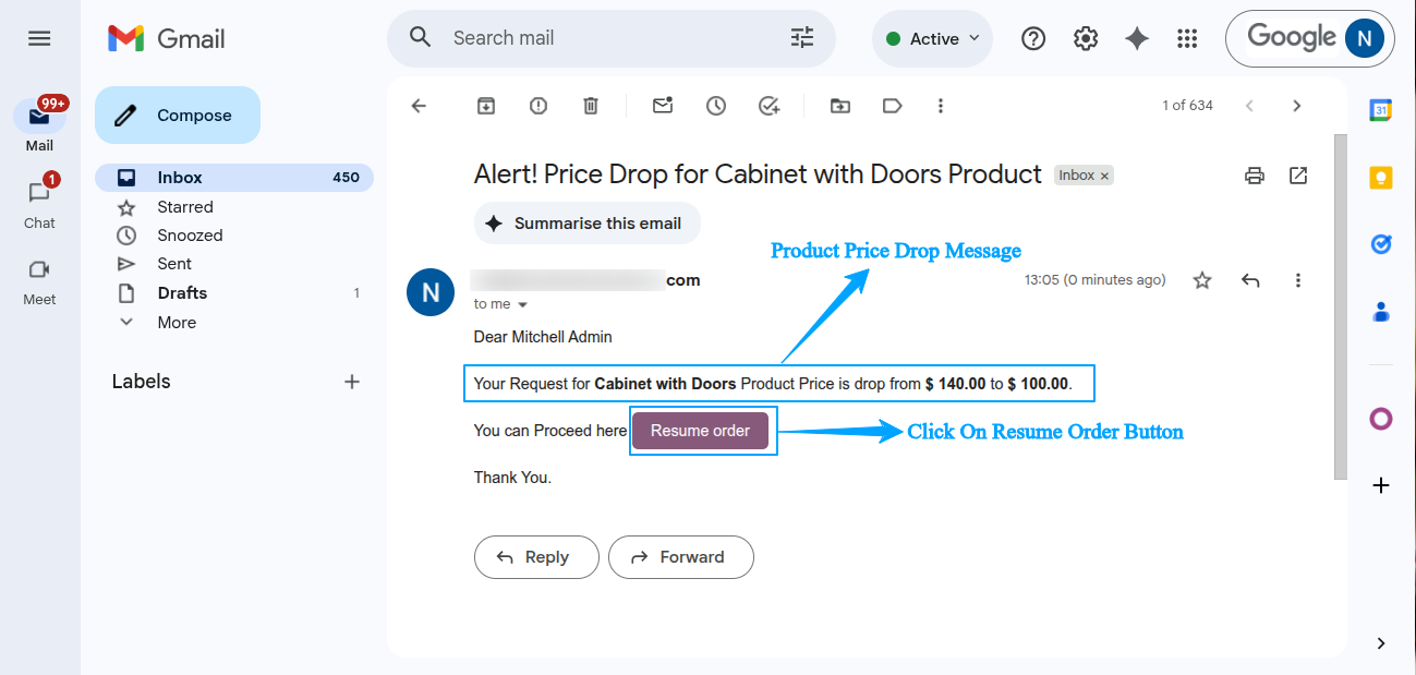 Website Product Price Drop Alert