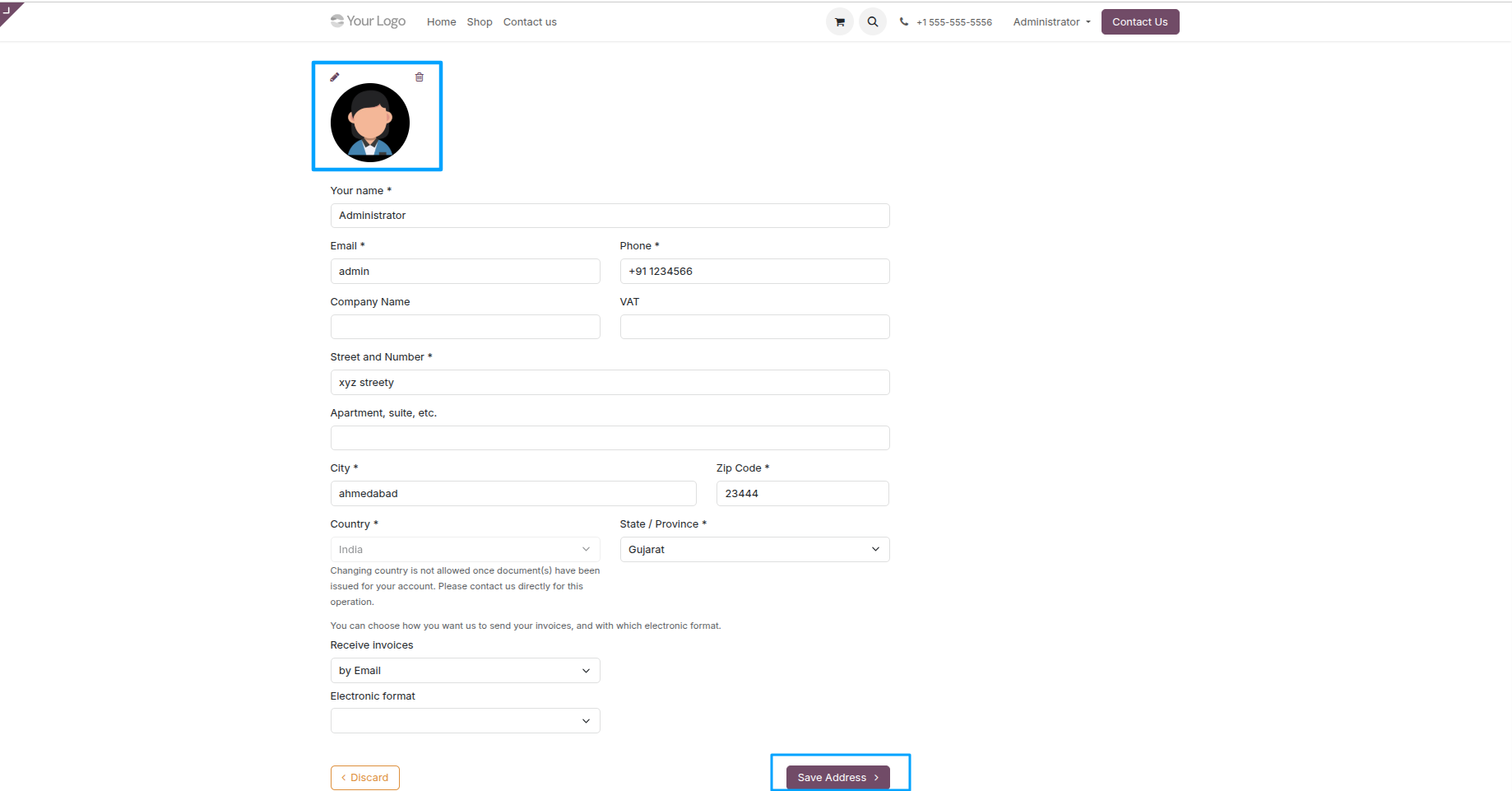 Website User Profile Picture Setup