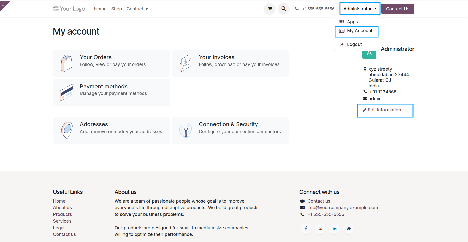 Website User Profile Picture Setup