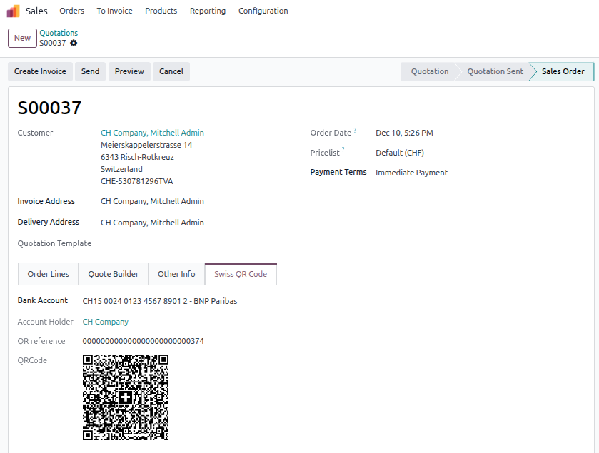 Website Swiss QR bill
