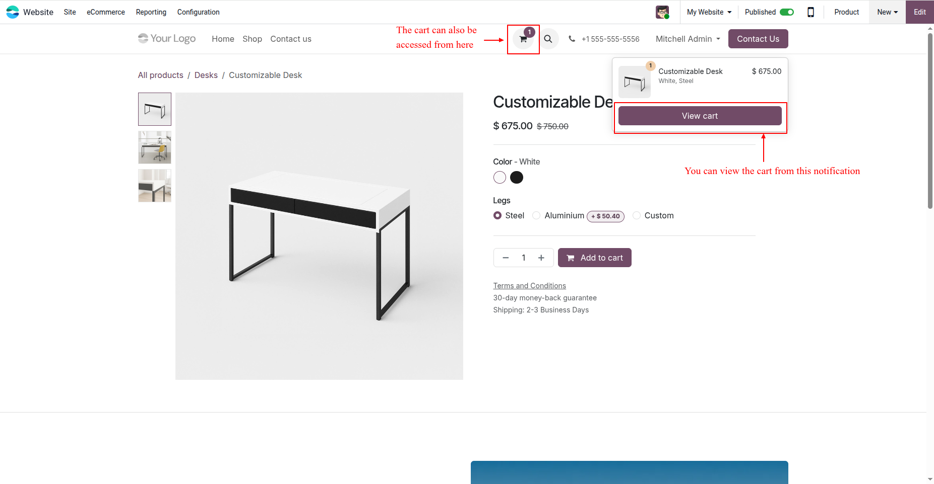 View Cart Notification