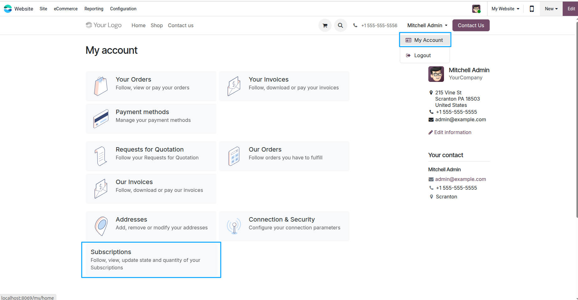 Manage Subscription on Portal