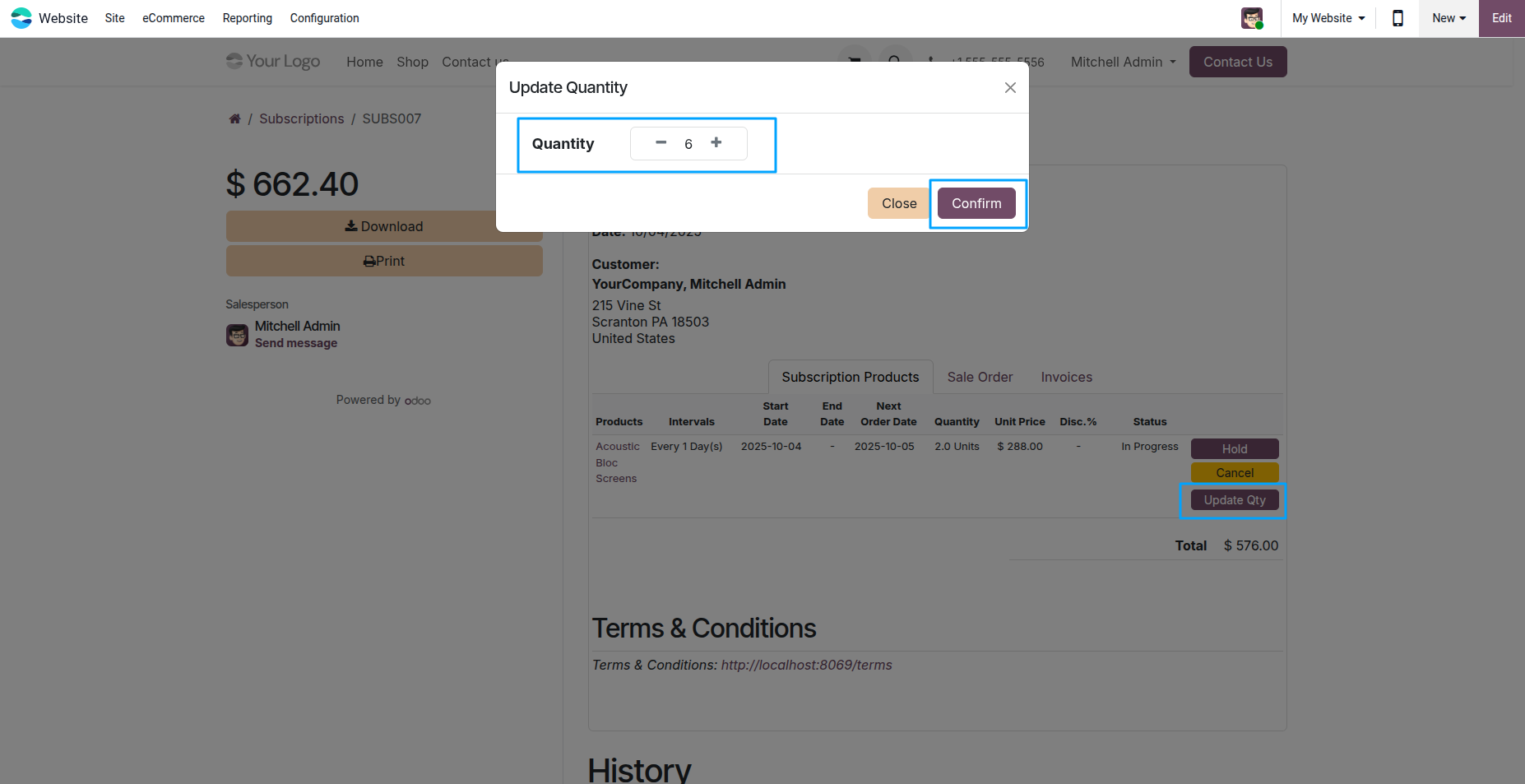 Manage Subscription Actions