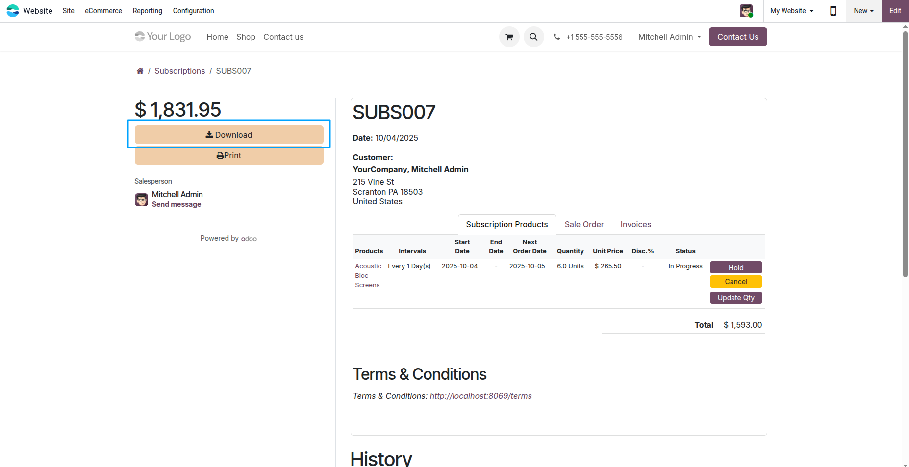 Download or Print Subscription Order PDF