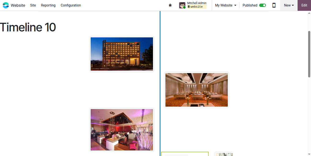 Website Timeline Snippest