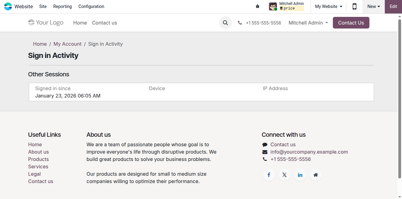 Website User Activity