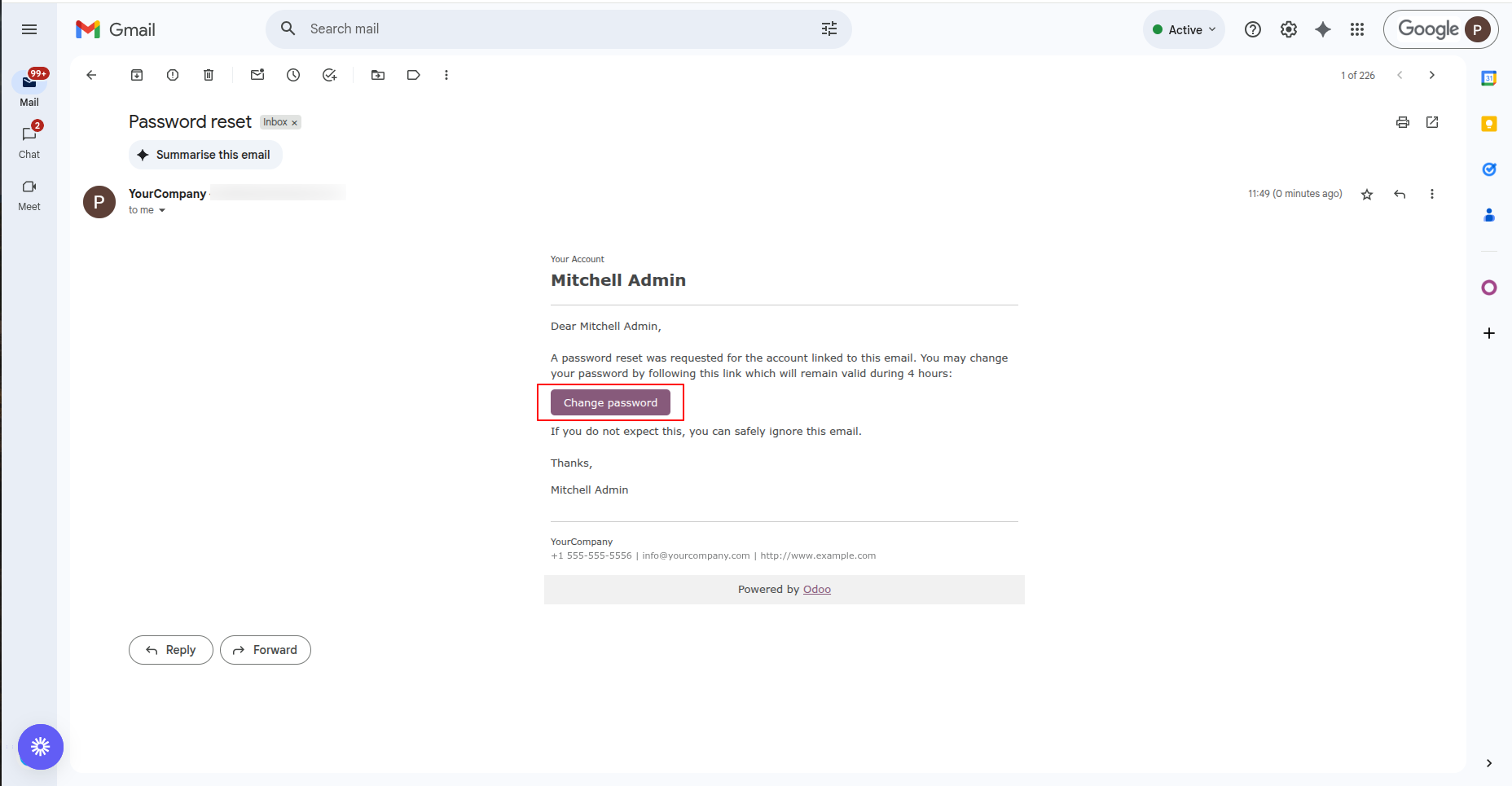Email Change Password
