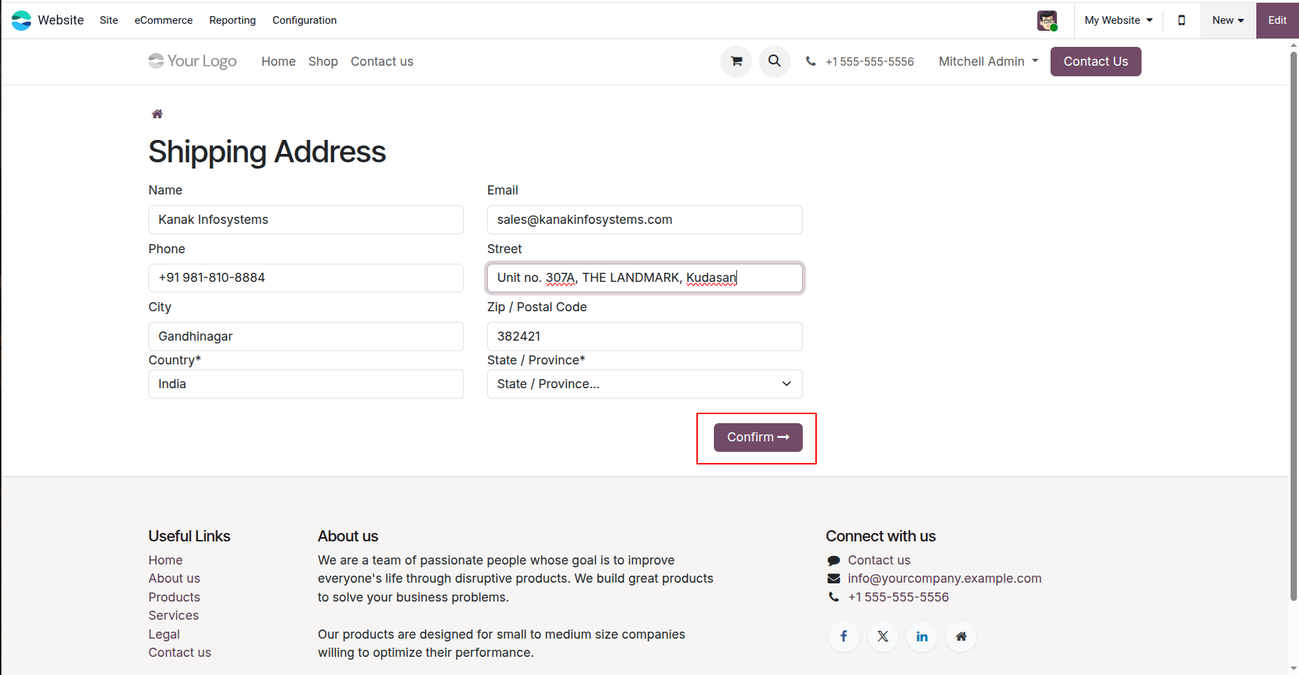Edit Shipping Address