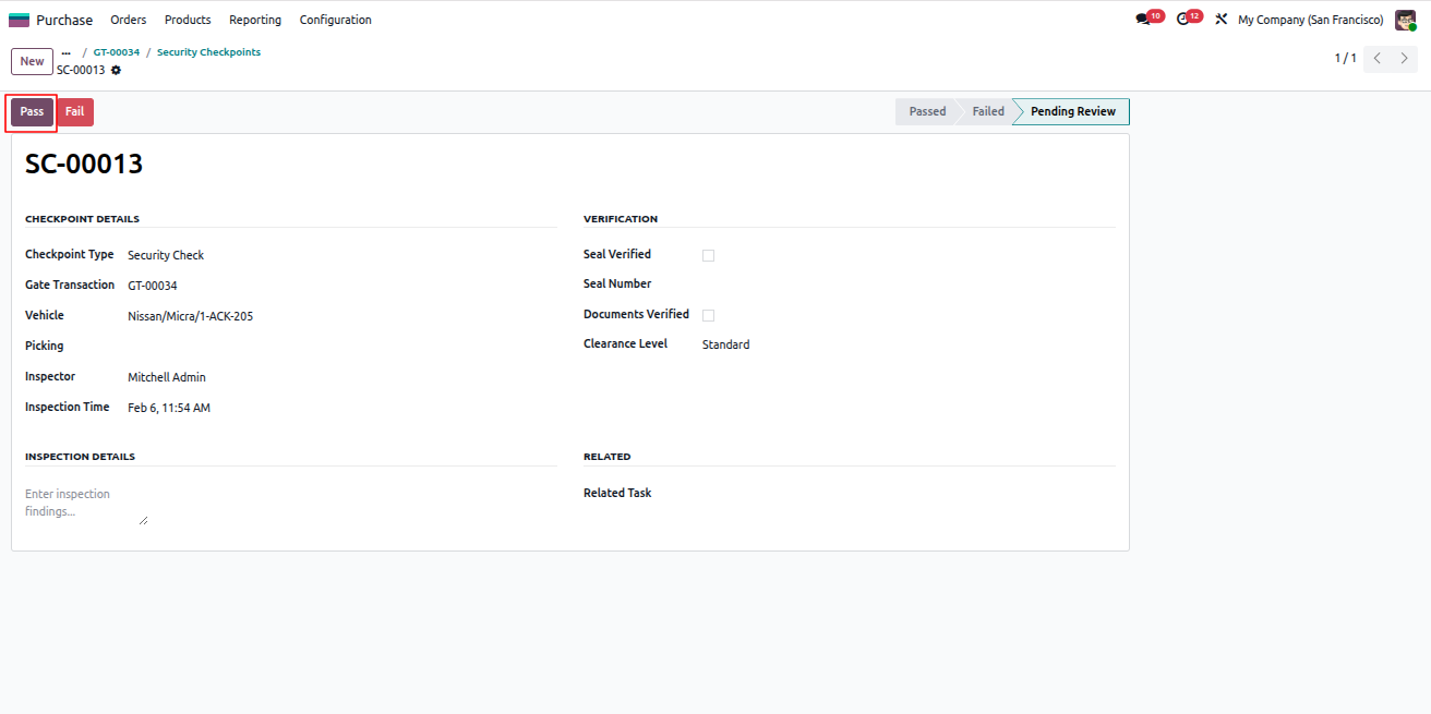 Security Verification Record
