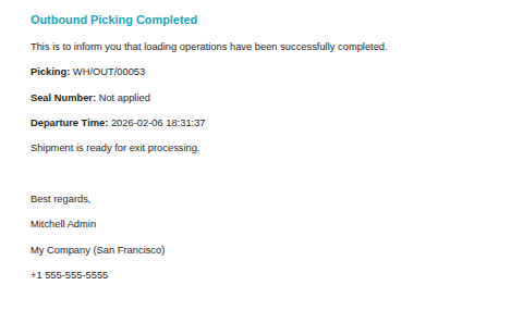 Exit Completed Email