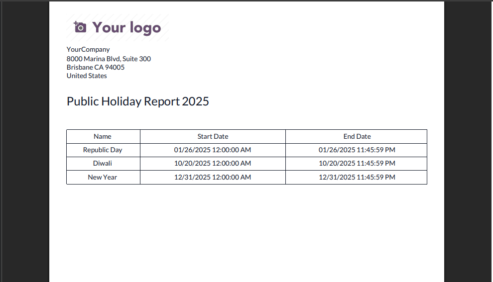 holiday screenshot